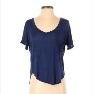 3/$15 [Wet Seal] Blue Draped Short Sleeve Tee - S